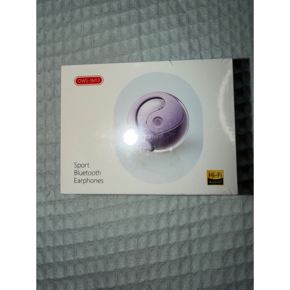 OWS-JM13 Sport Bluetooth Earphones Unisex OS Purple Wireless Hi-Fi Audio New